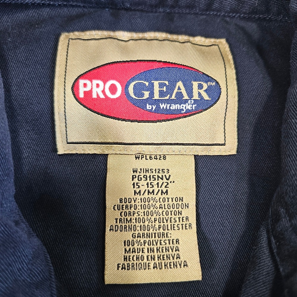 Wrangler ProGear Mens Shooting‎ Shirt Navy Blue Tan Quilted Shoulder Medium - Picture 3 of 9